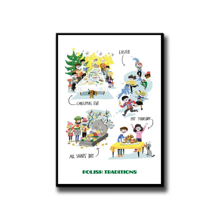 Plakat Polish Traditions białe tło