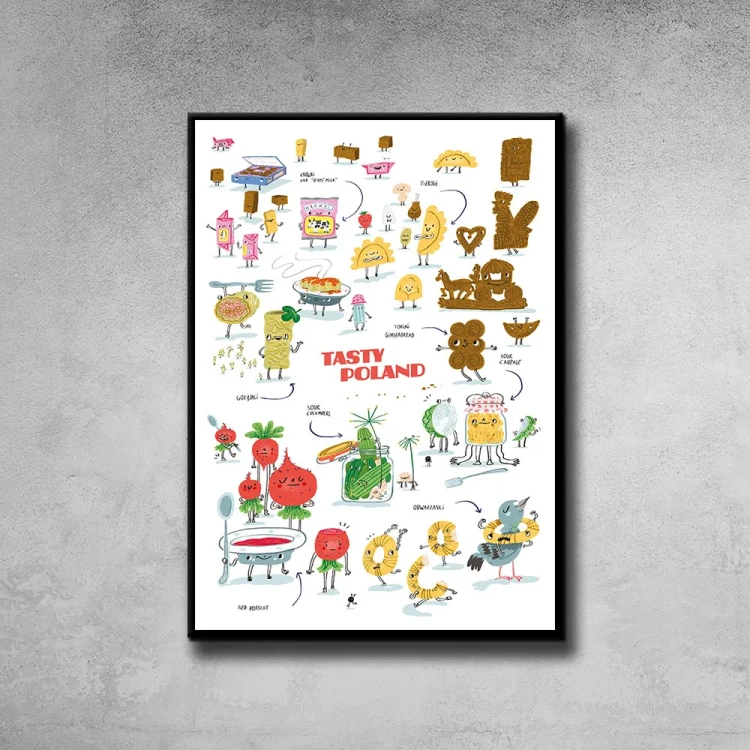 Plakat Tasty Poland tło ściana szary beton