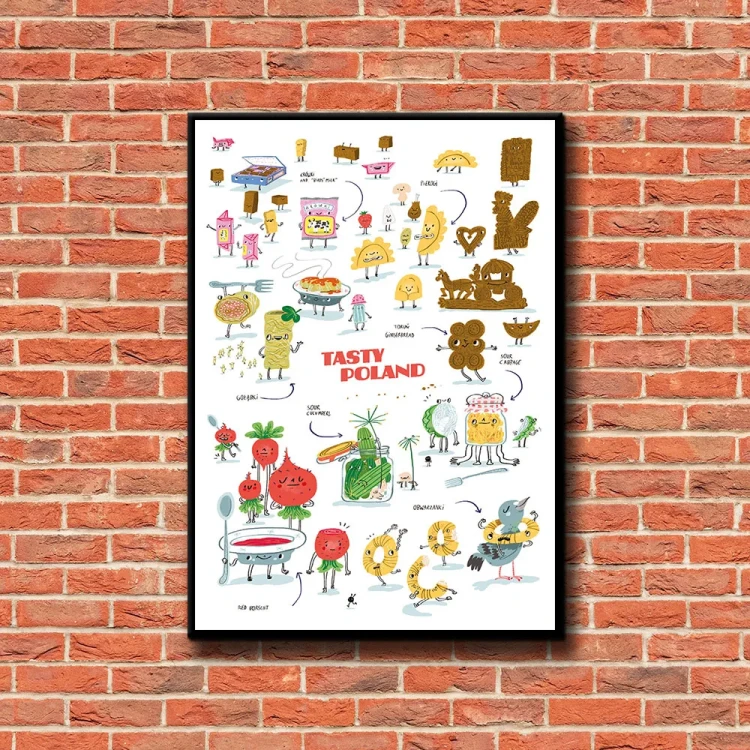 Plakat Tasty Poland tło ściana czerwone cegły
