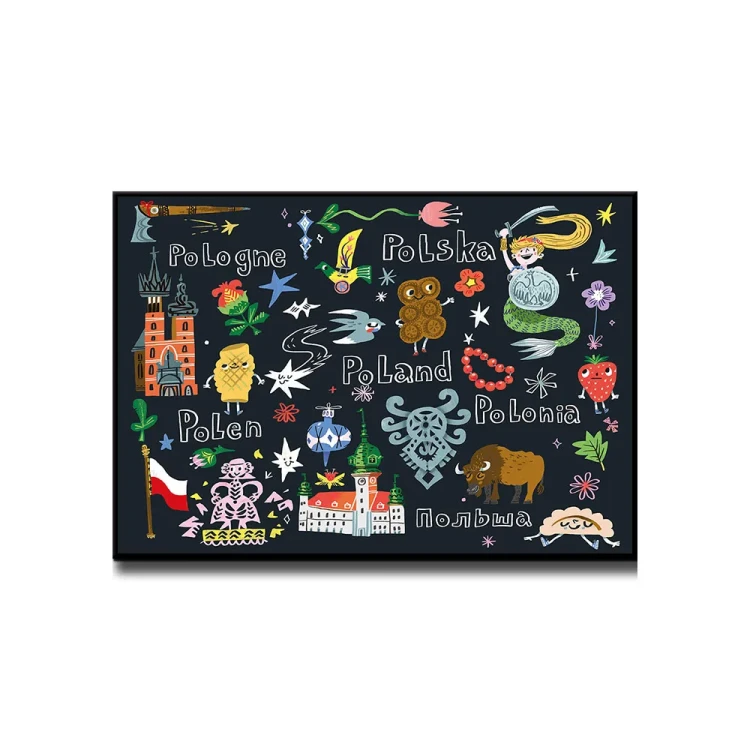 Plakat Pocztowka z Polski białe tło