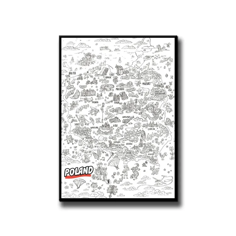 Plakat Kolorowanka Polska białe tło
