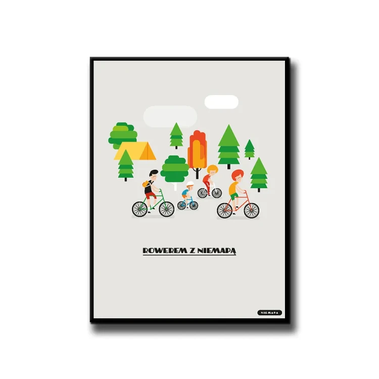 Plakat Rowerem z Niemapą białe tło