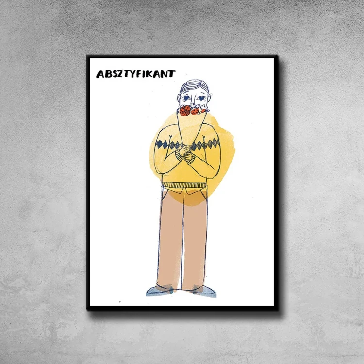 Plakat Absztyfikant tło ściana szary beton