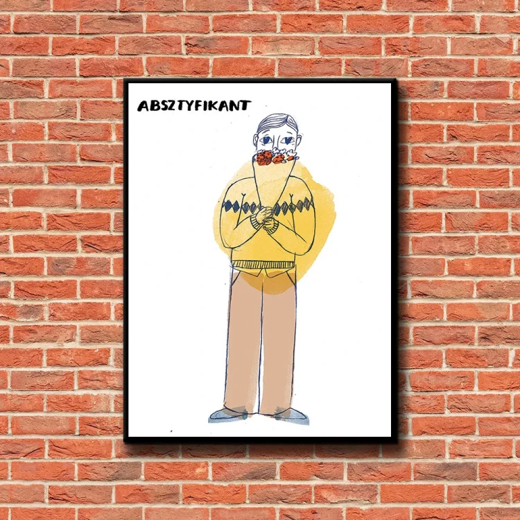 Plakat Absztyfikant tło ściana czerwone cegły