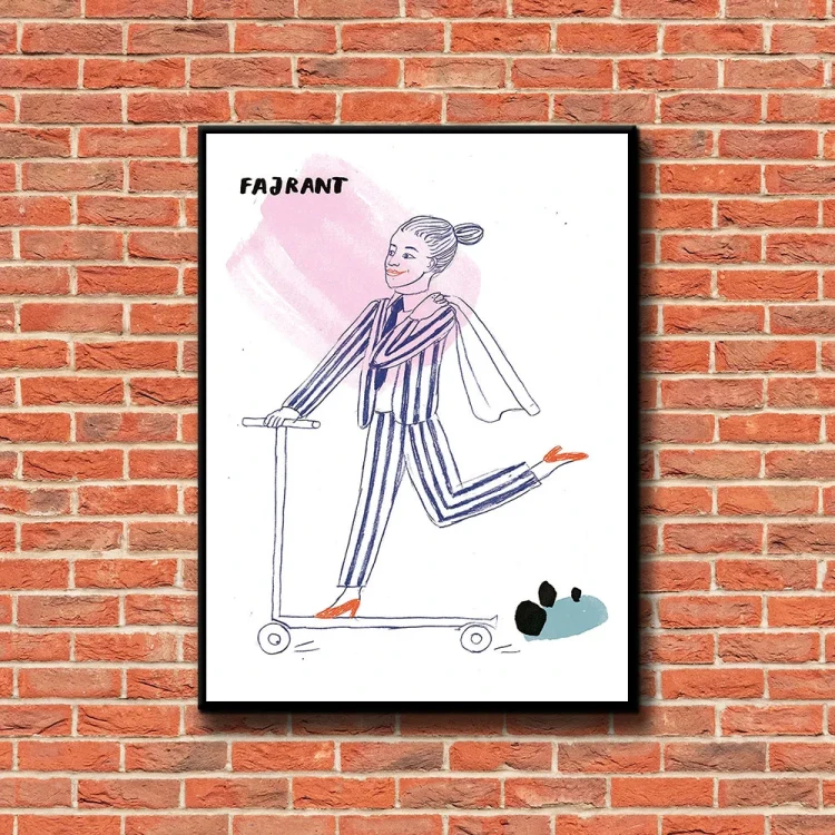 Plakat Fajrant tło ściana czerwone cegły