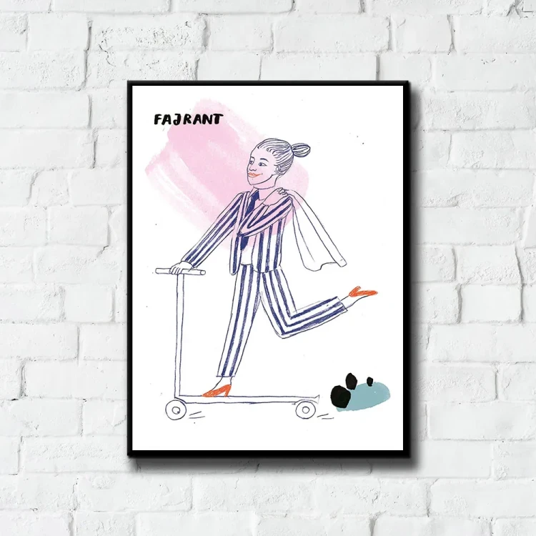 Plakat Fajrant tło ściana białe cegły