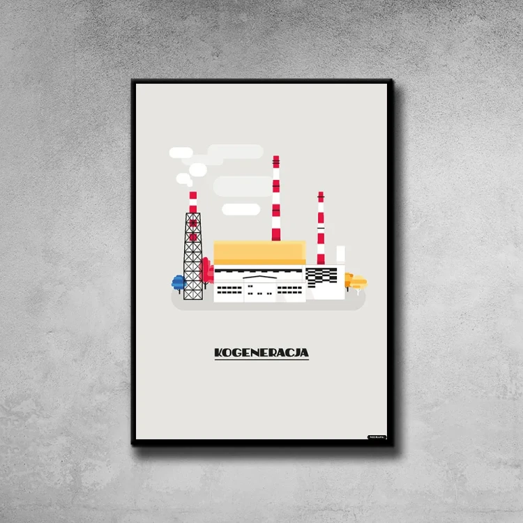 Plakat Kogeneracja tło ściana szary beton