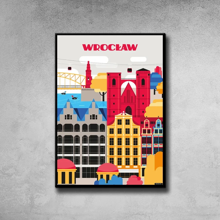 Plakat Wrocław tło ściana szary beton