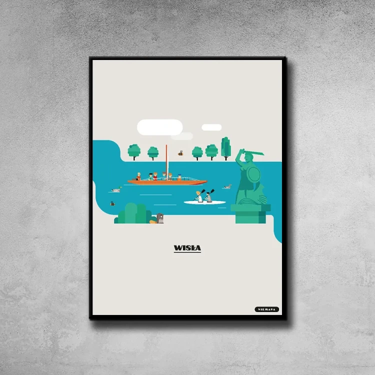 Plakat Wisla tło ściana szary beton