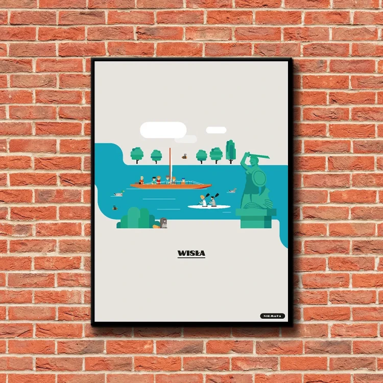 Plakat Wisla tło ściana czerwone cegły