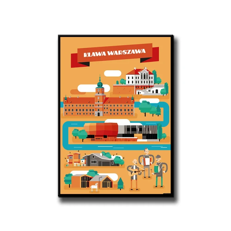 Plakat Klawa Warszawa białe tło