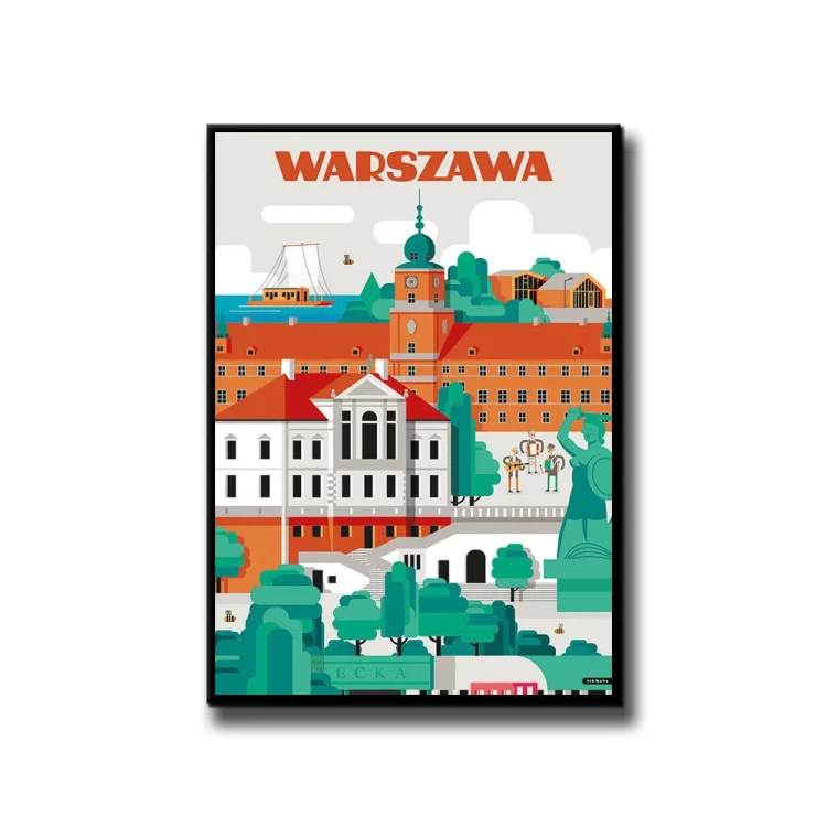 Plakat Warszawa białe tło