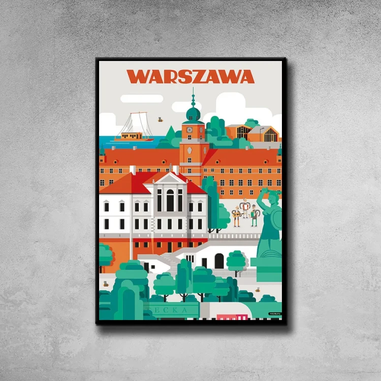 Plakat Warszawa tło ściana szary beton