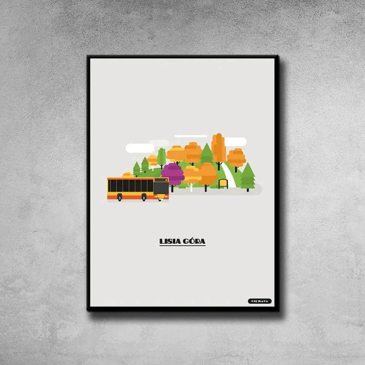 Plakat Lisia Gora tło ściana szary beton