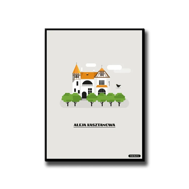 Plakat Aleja Kasztanowa białe tło