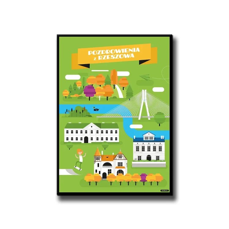 Plakat Pozdrowienia z Rzeszowa białe tło