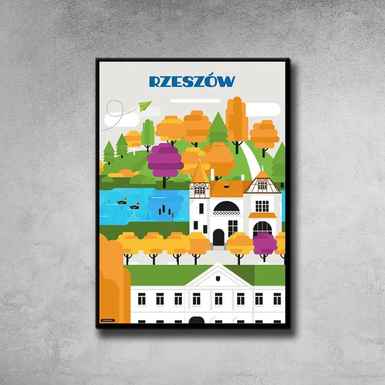 Plakat Rzeszów tło ściana szary beton