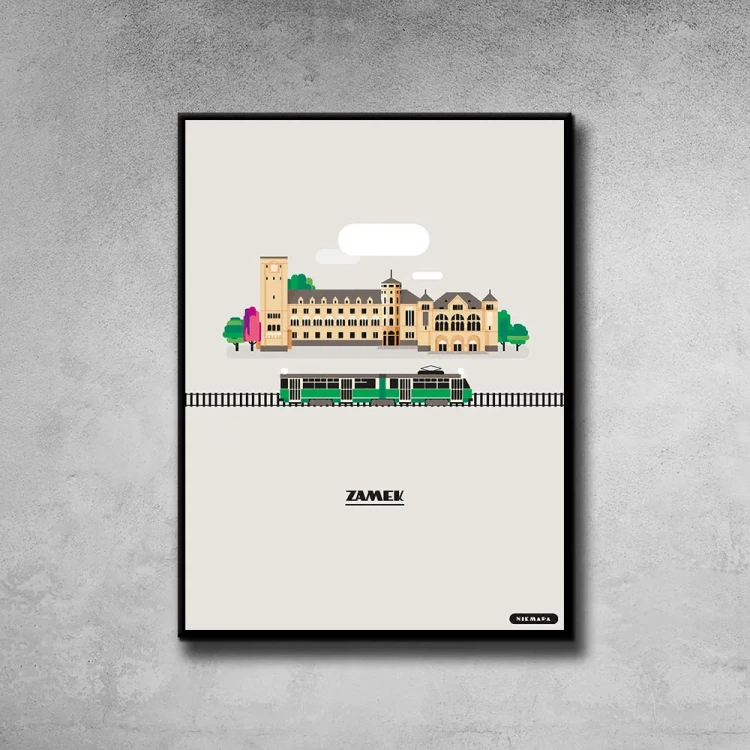 Plakat Zamek tło ściana szary beton