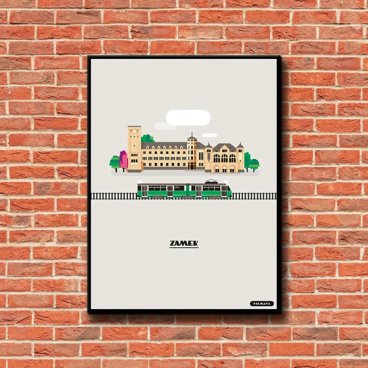 Plakat Zamek tło ściana czerwone cegły