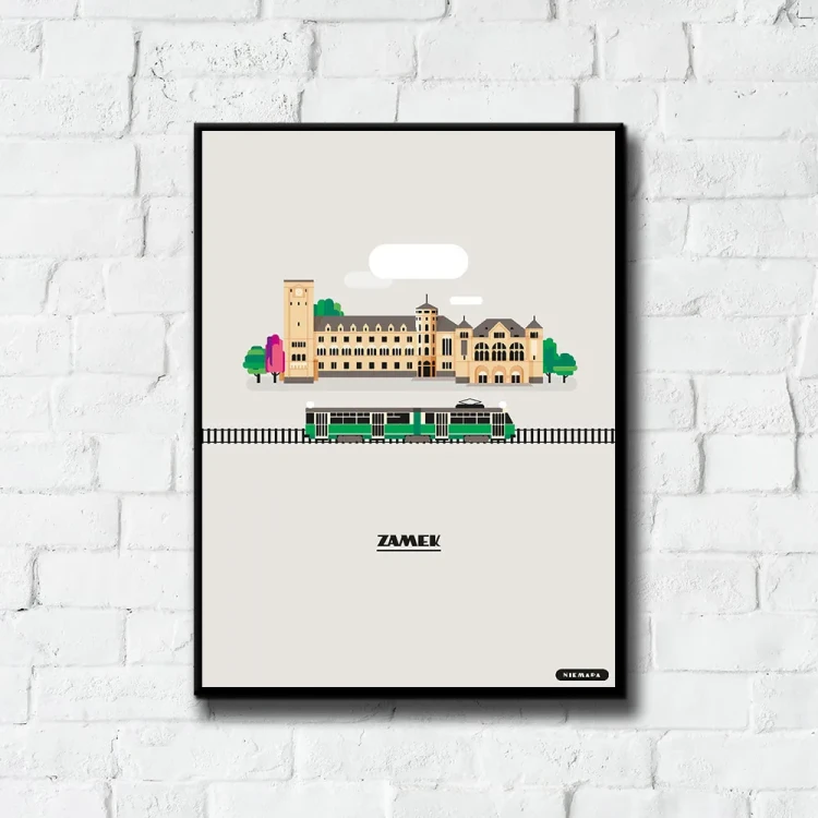 Plakat Zamek tło ściana białe cegły