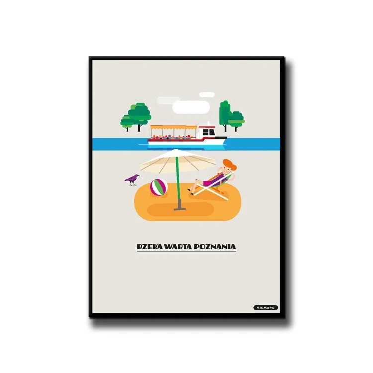 Plakat Rzeka Warta Poznania białe tło