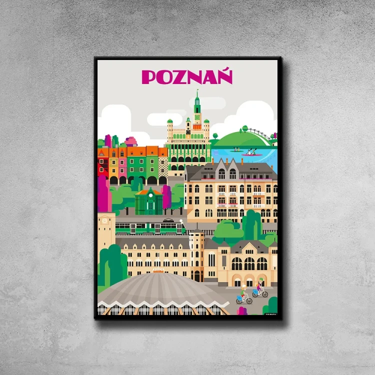 Plakat Poznań tło ściana szary beton