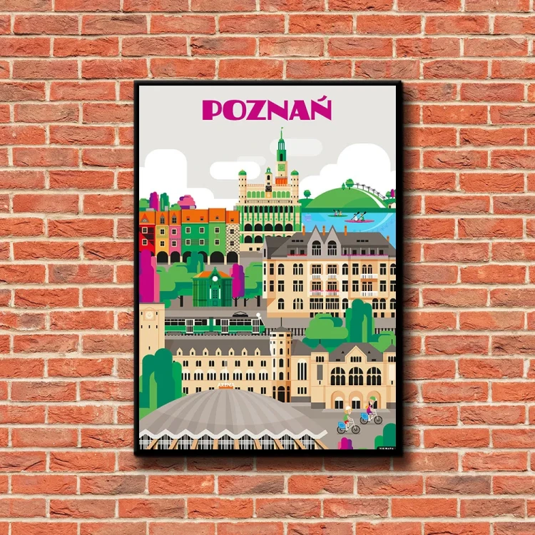 Plakat Poznań tło ściana czerwone cegły