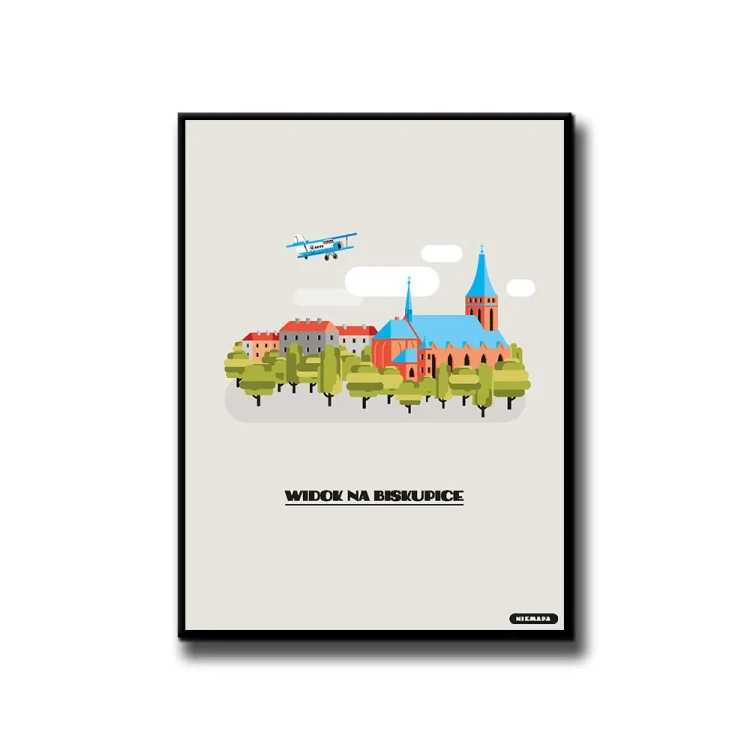 Plakat Widok na Biskupice białe tło