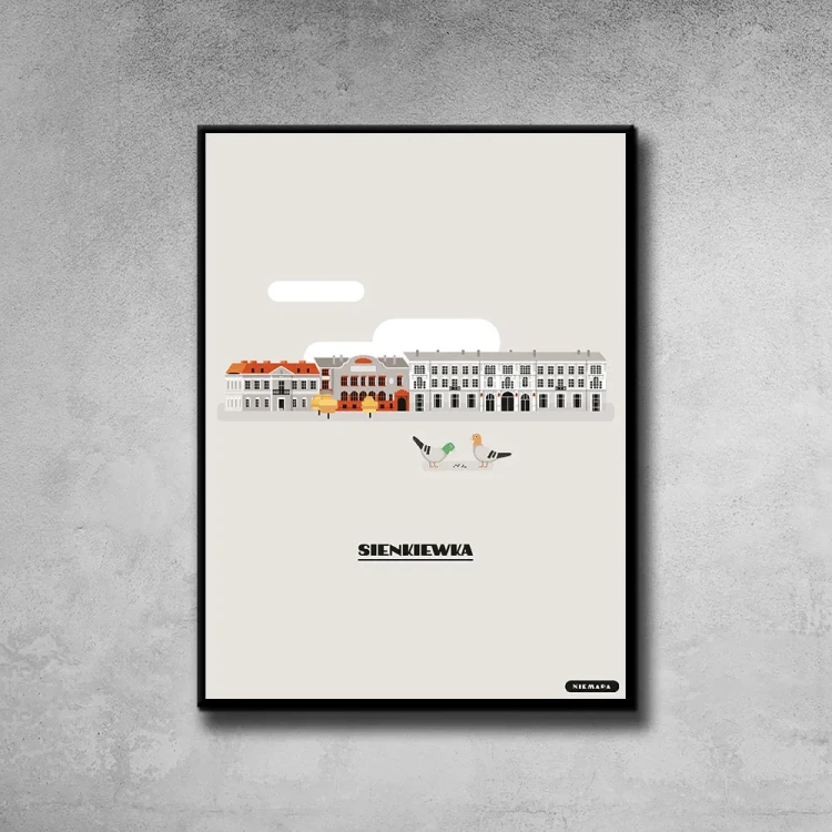 Plakat Sienkiewka tło ściana szary beton