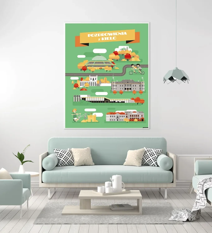 Plakat Pozdrowienia z Kielc mockup