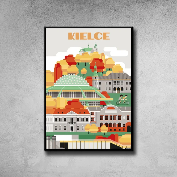 Plakat Kielce tło ściana szary beton