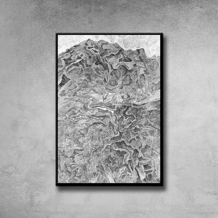 Plakat Mountains tło ściana szary beton