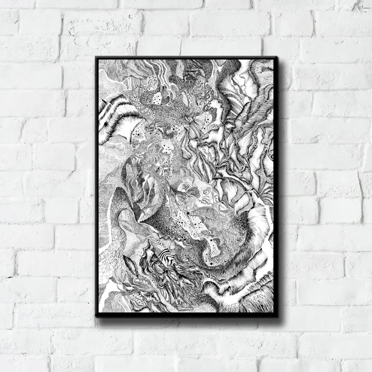 Plakat Marine Kingdom tło ściana białe cegły