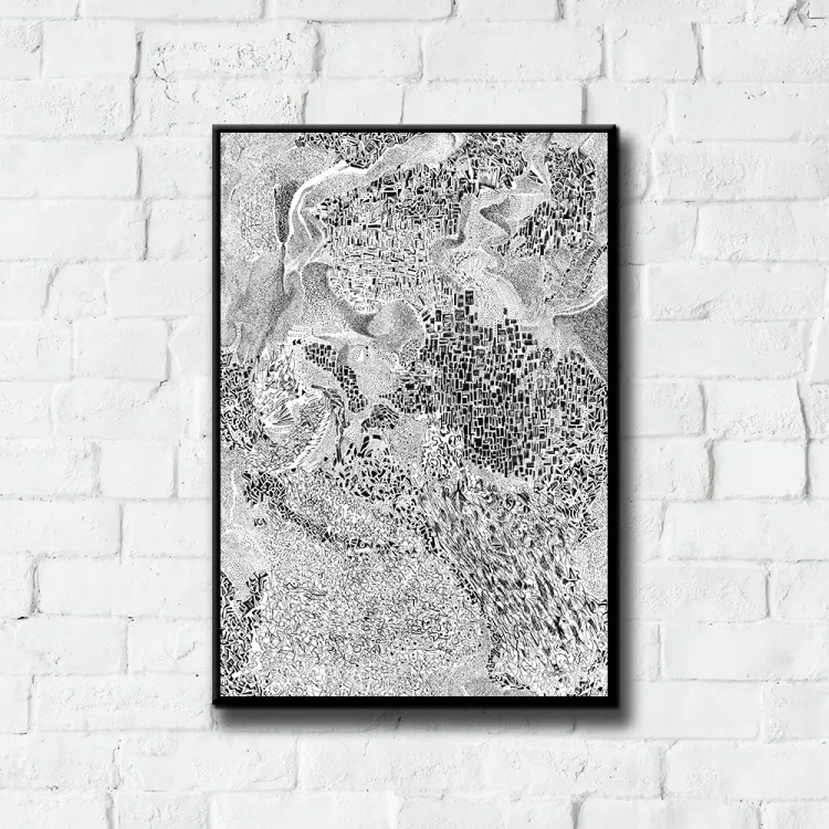 Plakat City tło ściana białe cegły