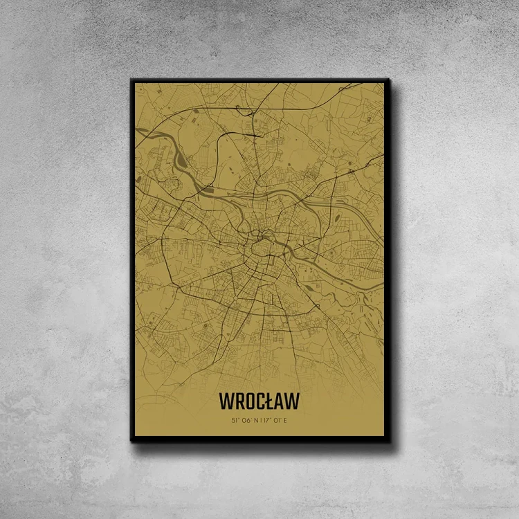 Plakat Wrocław amber tło ściana szary beton