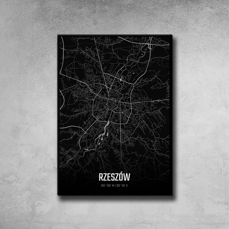Plakat Rzeszów night tło ściana szary beton