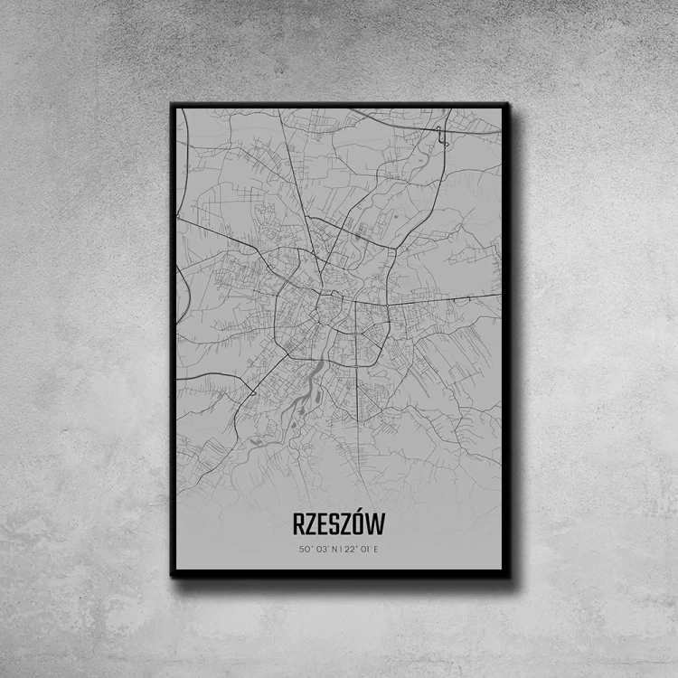 Plakat Rzeszów fog tło ściana szary beton
