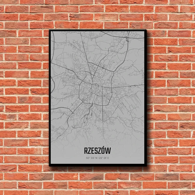 Plakat Rzeszów fog tło ściana czerwone cegły