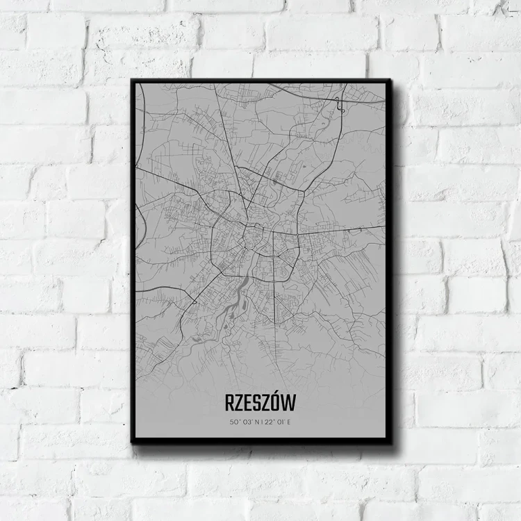 Plakat Rzeszów fog tło ściana białe cegły