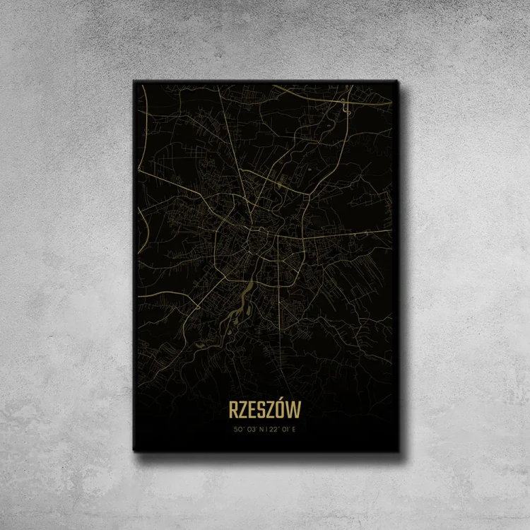 Plakat Rzeszów amber night tło ściana szary beton