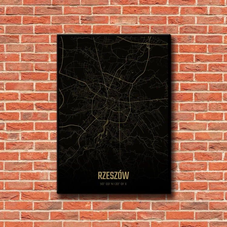 Plakat Rzeszów amber night tło ściana czerwone cegły