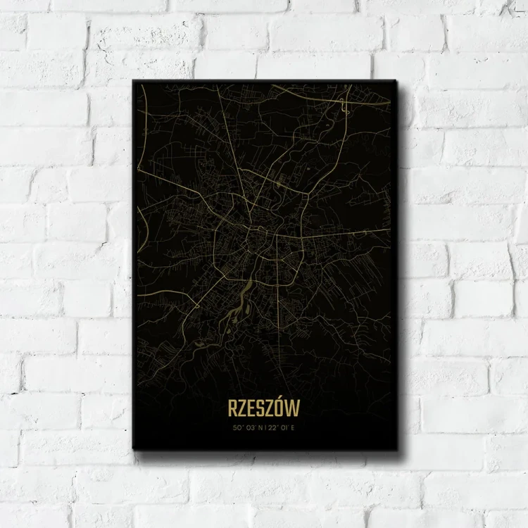 Plakat Rzeszów amber night tło ściana białe cegły