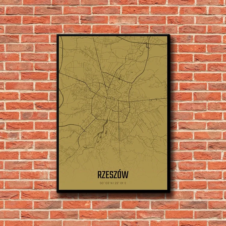Plakat Rzeszów amber tło ściana czerwone cegły
