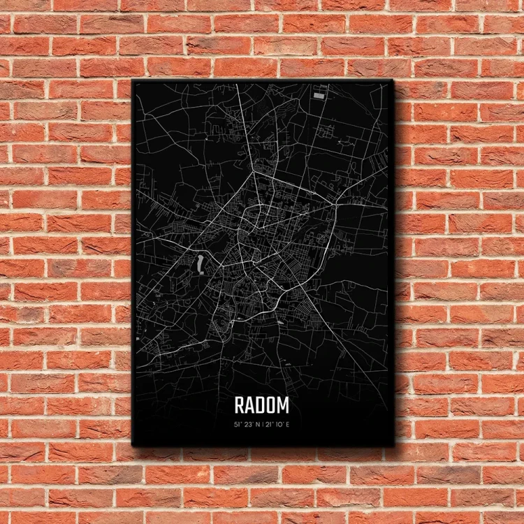 Plakat Radom night tło ściana czerwone cegły