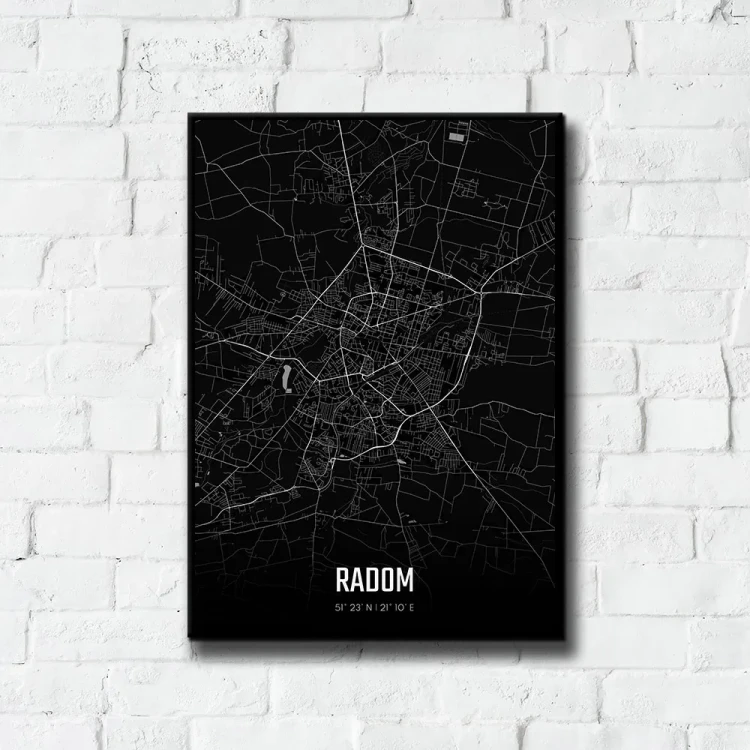 Plakat Radom night tło ściana białe cegły