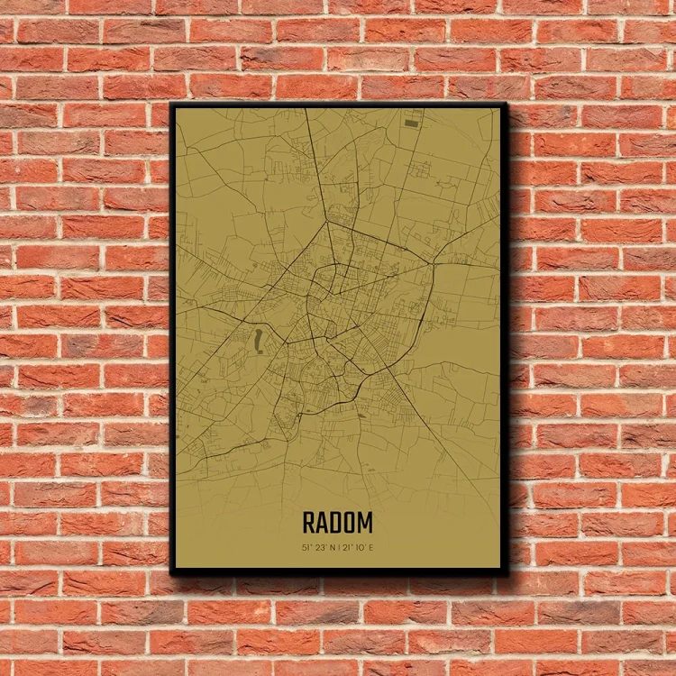 Plakat Radom amber tło ściana czerwone cegły