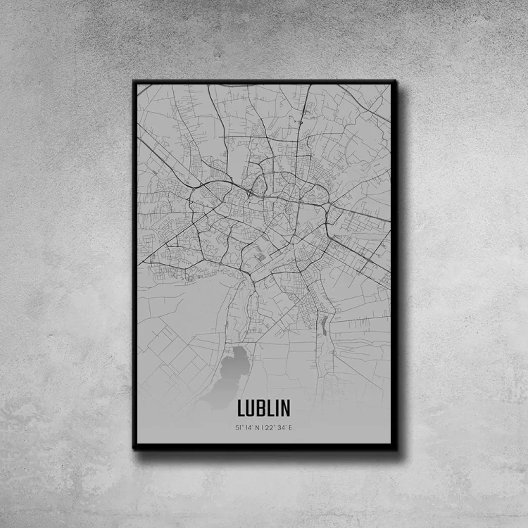 Plakat Lublin fog tło ściana szary beton