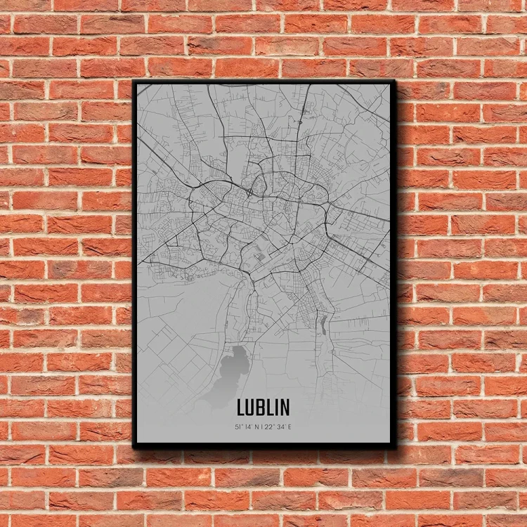 Plakat Lublin fog tło ściana czerwone cegły