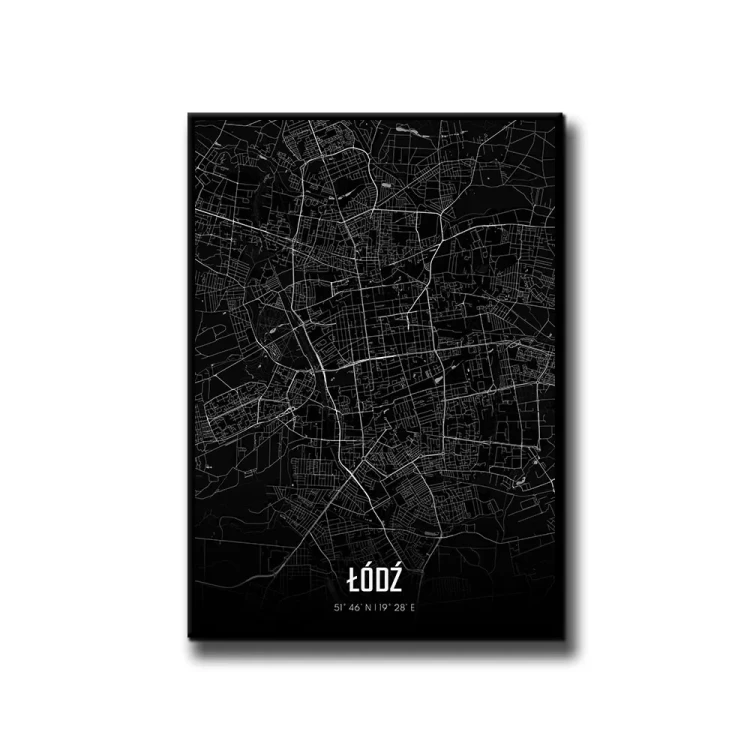 Plakat Łódź night białe tło