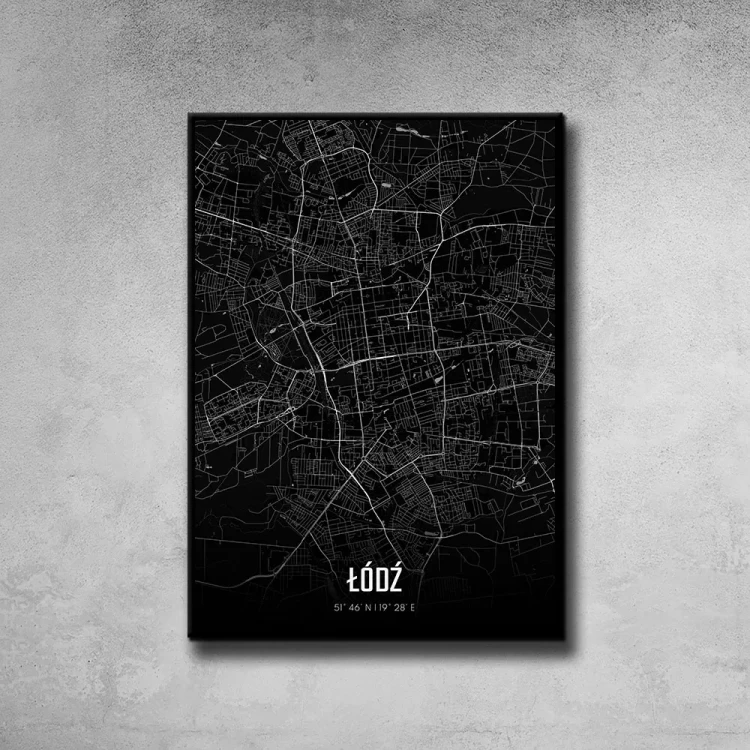 Plakat Łódź night tło ściana szary beton